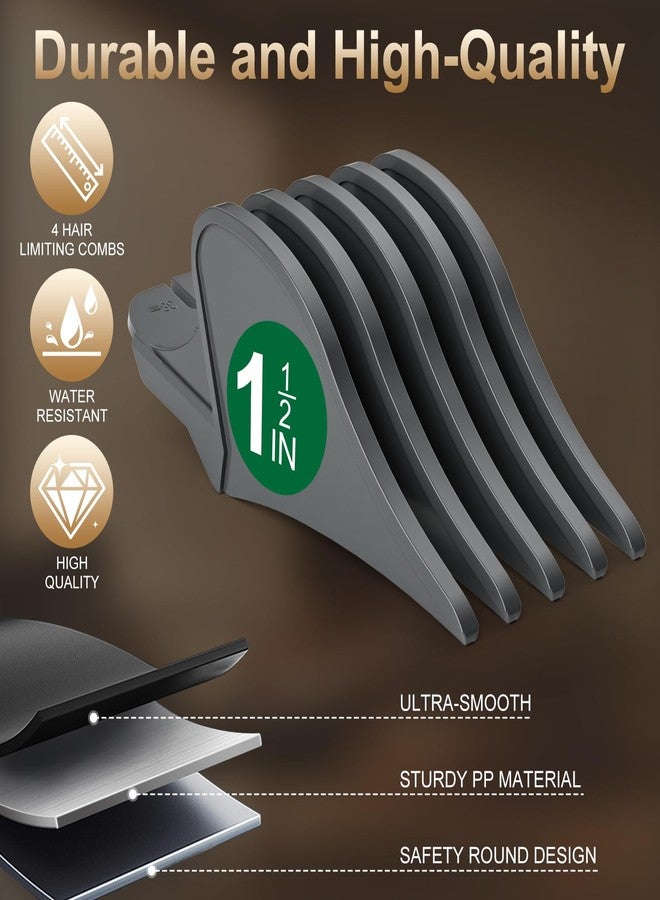 CR8GR8 Clipper Guards Set, 4 Pack 1.25", 1.5", 1.75", 2" Compatible with Most Wahl Clippers, Gray Replacement Guides - Image 5
